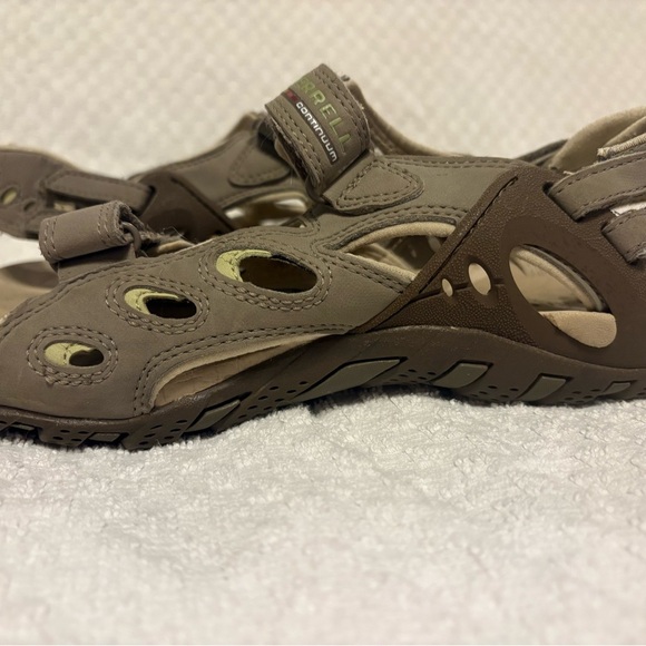 MERRELL Continuum Sandal Women 8 Tan Leather Vibram Waterproof Slingback Hiking - Picture 3 of 11